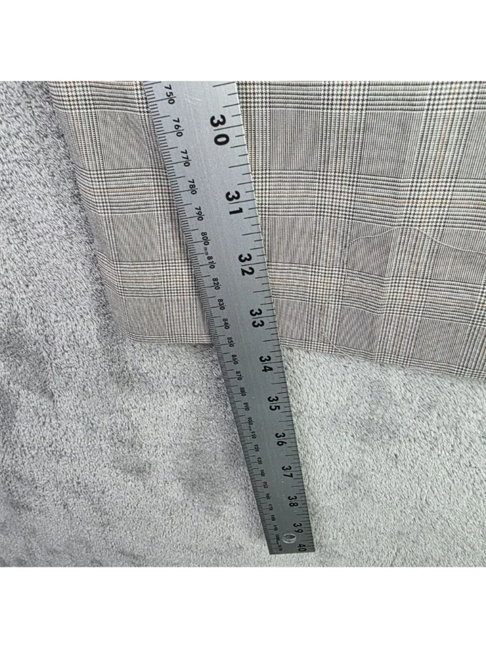 Mens Banana Republic Gray Plaid Cotton Dress Pants Flat Front Classic Fit 36x34